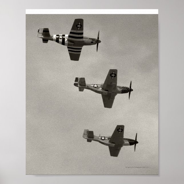 Póster P-51 B y P51D Mustang (Frente)