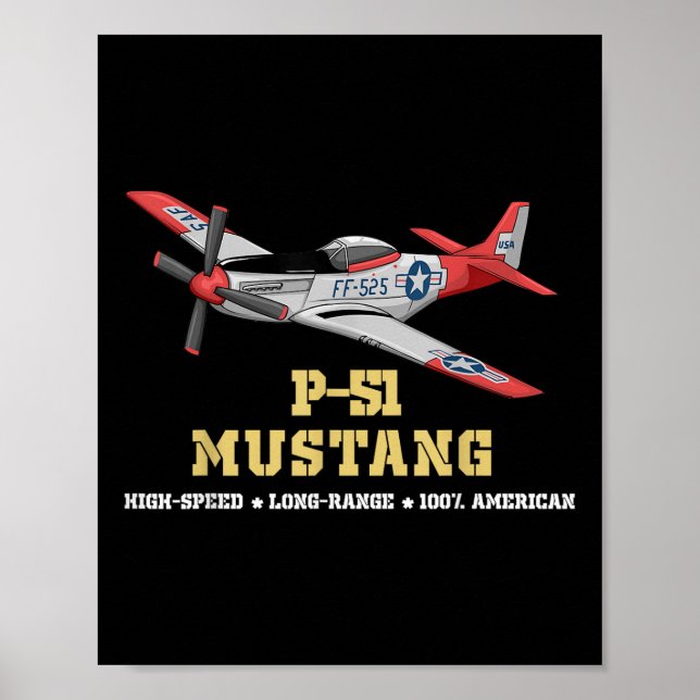 Póster P-51 Bombardero para Combatientes de la Segunda Gu (Frente)