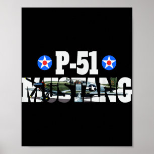 Póster P-51 Mustang Avión De Combate Ww2 Norteamericano P