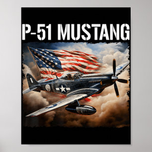 Póster P-51 Mustang Avión De Combate Ww2 Norteamericano P