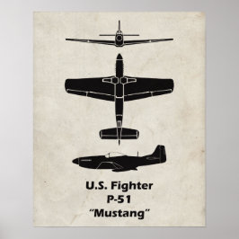 Póster P-51 Poster de Mustang