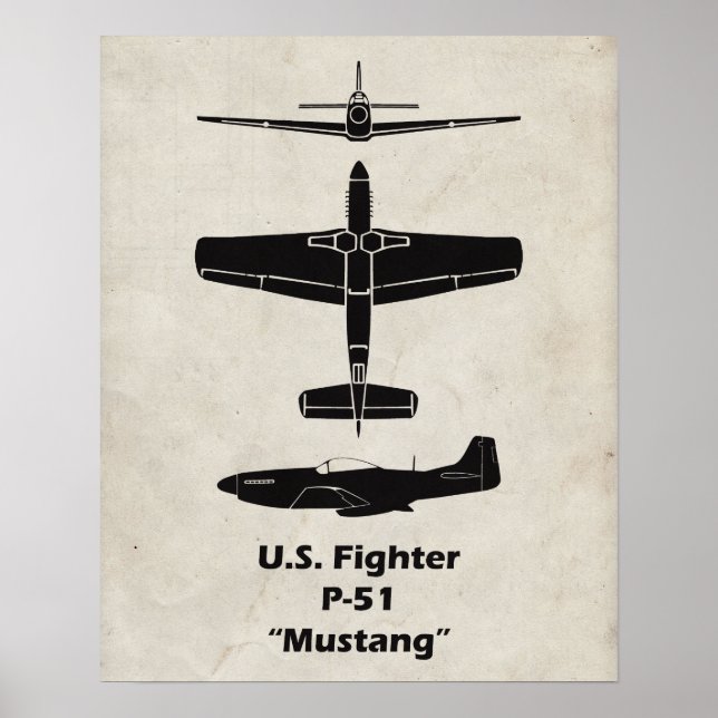 Póster P-51 Poster de Mustang (Frente)