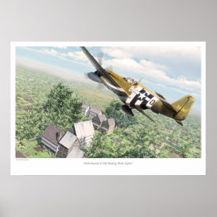 Póster P-51B norteamericano Mustang 'Berlin Express'