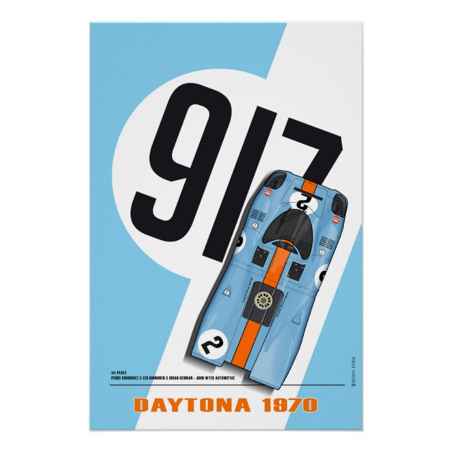 Póster P 917 Rodriguez-Kinnunen Blue Daytona 1970 (Anverso)
