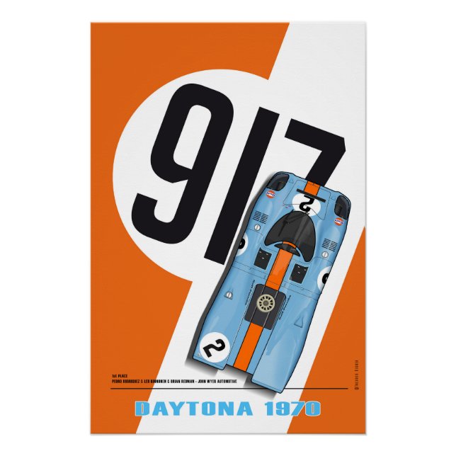Póster P 917 Rodriguez-Kinnunen Orange Daytona 1970 (Anverso)