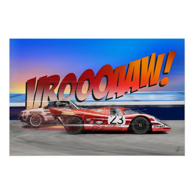 Póster P 917 Salzburg vs P 914/6 at the Sarthe 1970 (Anverso)