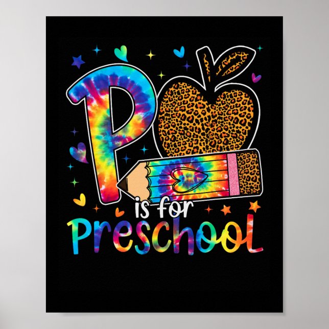 Póster P Es Para Maestro De Preescolar Leopardo Regreso A (Frente)