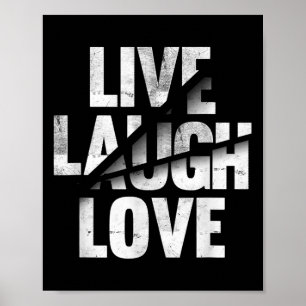 Póster P gráfico motivacional de Live Laugh Love Inspirat