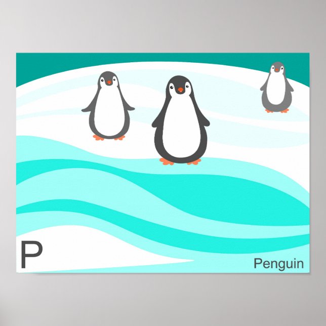 Póster P para Poster de pingüino (Frente)