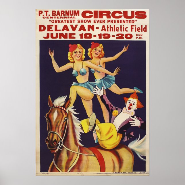 Póster P.T. Barnum Centennial Circus Poster (Frente)