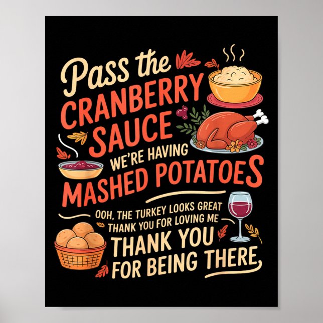 Póster P The Cranberry Sauce Funny Thanksgiving  (Frente)