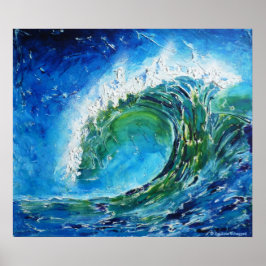 Póster © P Wherrell Fine art pintura al óleo ola el mar o