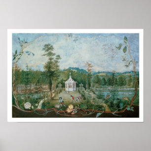 Póster Pabellón chino en un jardín inglés del siglo XVIII