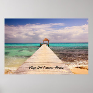 Póster Pabellón de paseo marítimo de Playa del Carmen Pos