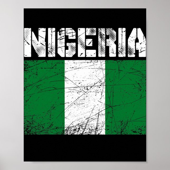 Póster Pabellón Patriótico Nigeria Hombres Mujeres Niños (Frente)