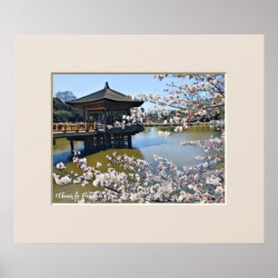 Póster Pabellón Ukimi-do: Cerezo en flor ポ ス タ