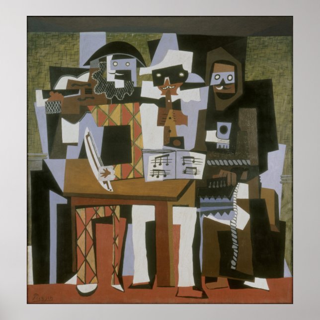 Póster Pablo Picasso - Los Tres Músicos (Frente)
