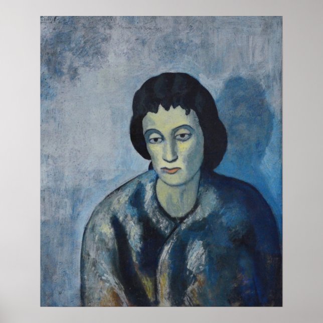 Póster Pablo Picasso - Mujer con Bangs, 1902 (Frente)