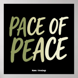 Póster Pace of Peace Green Slow Living Mindfulness Mantra
