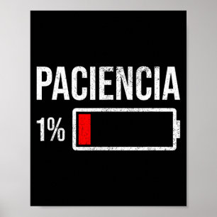 Póster Paciencia 1 Paciencia Al 1 Batería Baja Humor Dive