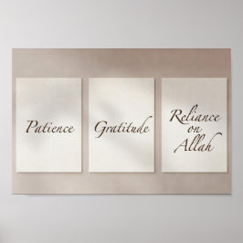 Póster Paciencia, Gratitud, Confianza (Juego de 3 Piezas)