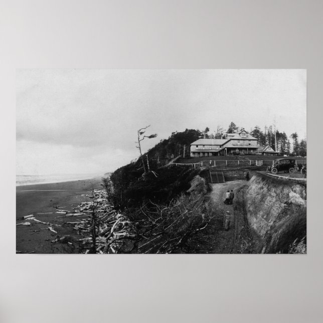 Póster Pacific Beach, WA - Pacific Beach Hotel y Old (Frente)