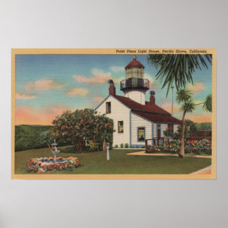 Póster Pacific Grove, CA - Point Pinos Light House View