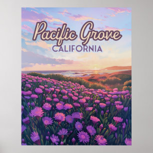 Póster Pacific Grove California Monterey Magic Purple