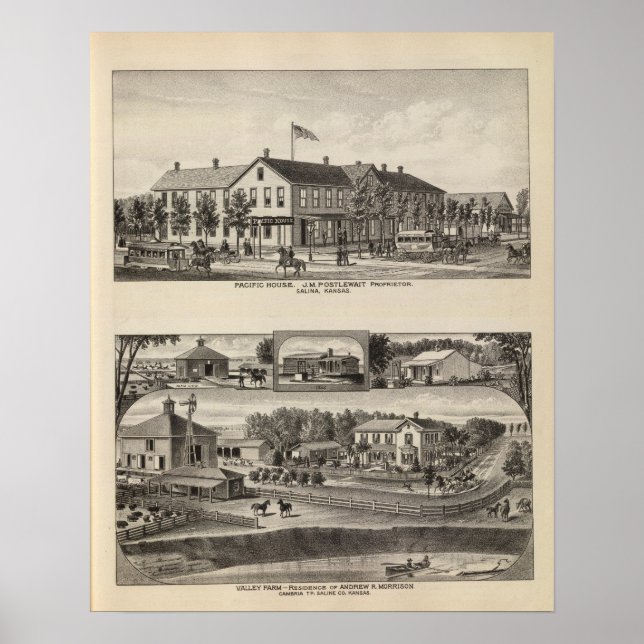 Póster Pacific House, Salina Valley Farm, Kansas (Frente)