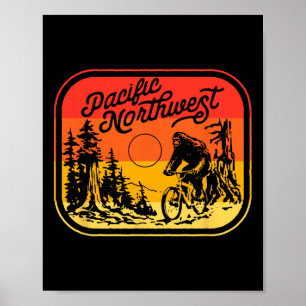 Póster Pacific Northwest Bigfoot Bicicleta de Montaña Sas