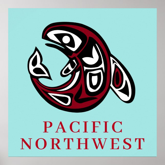 Póster Pacific Northwest Native American Killer Whale (Frente)
