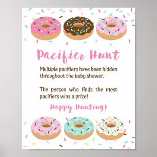 Póster Pacificador Caza Baby Shower Juego Rótulo Donuts r