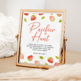 Póster Pacificador de fresa Hunt Berry Sweet Baby Shower