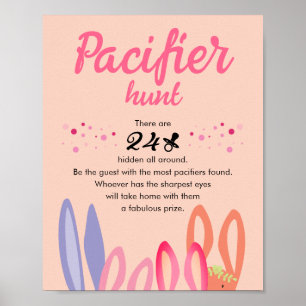 Póster Pacificador moderno Cute Caza Pastel Bunny Ears Pe