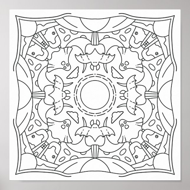 Póster Pacífico otoño: Halloween espeluznante colorido no (Frente)