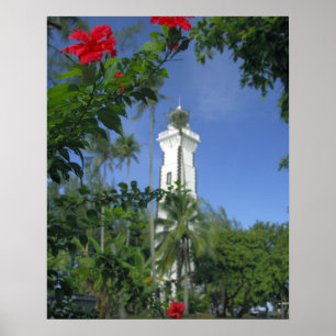 Póster Pacífico Sur, Polinesia Francesa, Tahití. Hibisco