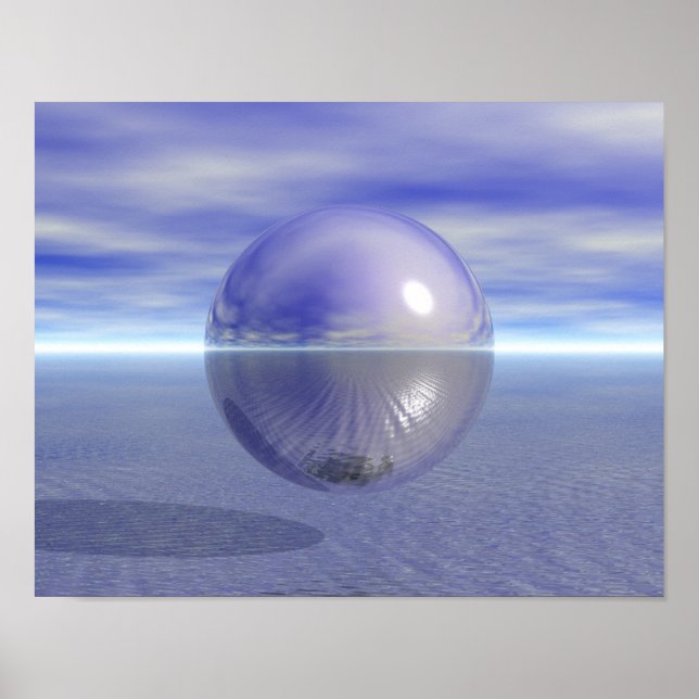 Póster Pacíficos Planeta Púrpura Océano Amor Paz Armonía (Frente)