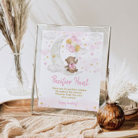 Pacifier Hunt Game Chica Teddy Bear Balloons Rótul