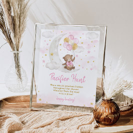 Póster Pacifier Hunt Game Chica Teddy Bear Balloons Rótul