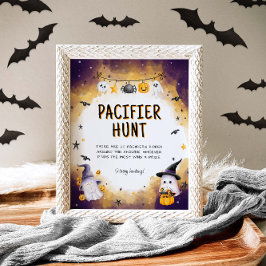 Póster Pacifier Hunt Game Halloween Baby Shower Game Rótu