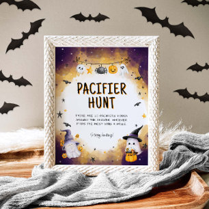 Póster Pacifier Hunt Game Halloween Baby Shower Game Rótu