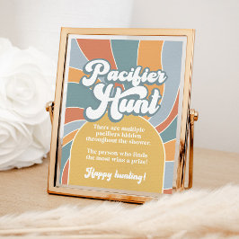 Póster Pacifier Hunt Groovy Retro Sunshine Baby Shower