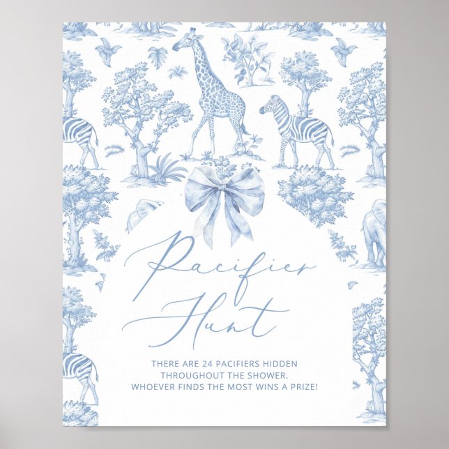 Póster Pacifier Hunt Toile de Jouy Safari animals (Frente)