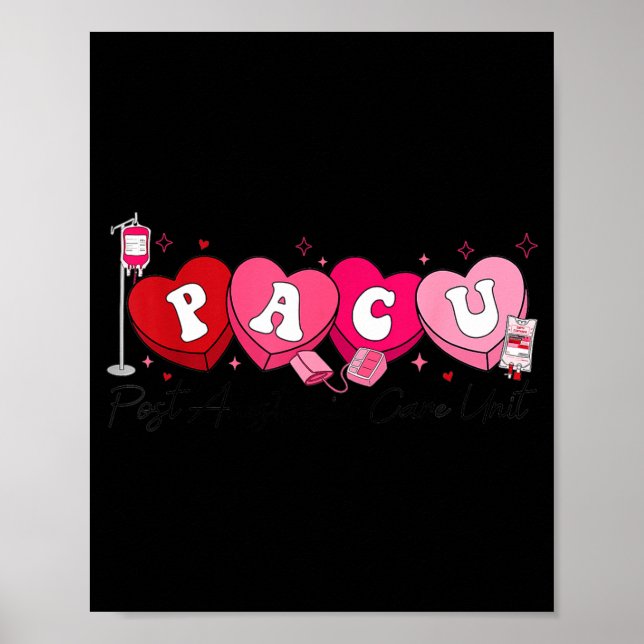 Póster Pacu Nurse Valentine's Day St Anesthesia Care Unit (Frente)