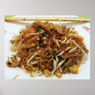 Póster Pad Thai [ผัดไทย] Comida Callejera Tailandesa