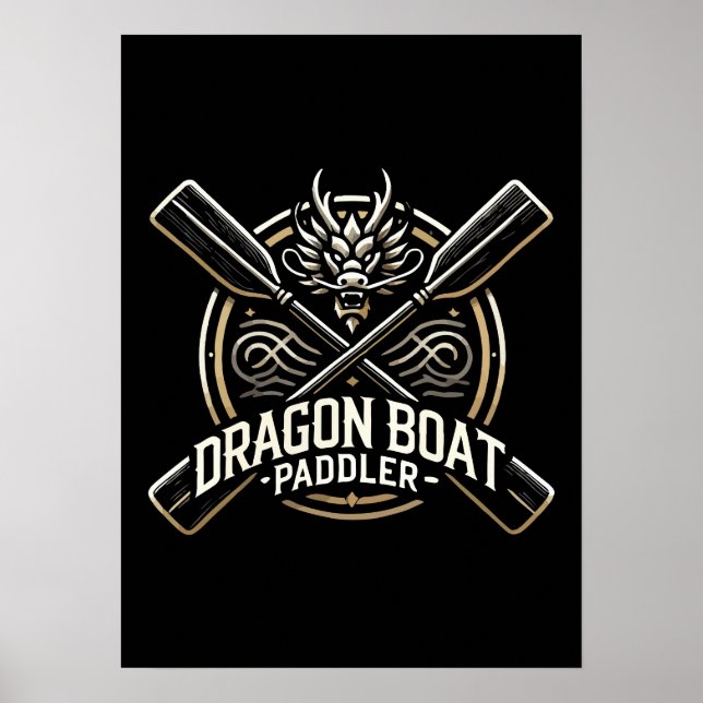 Póster Paddler de botes dragones, motivación de Carreras  (Frente)