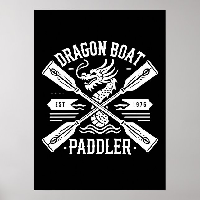 Póster Paddler de botes dragones, motivación de Carreras  (Frente)