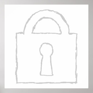 Póster Padlock. Icono de seguridad o secreto superior.