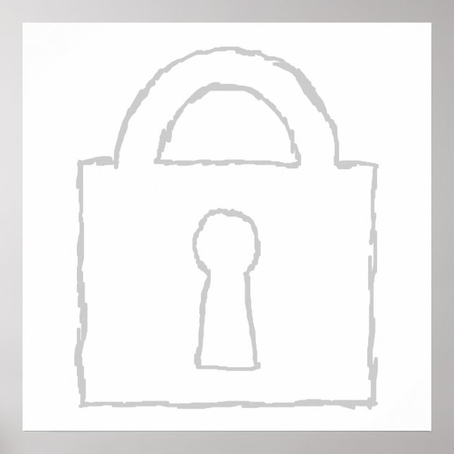 Póster Padlock. Icono de seguridad o secreto superior. (Frente)