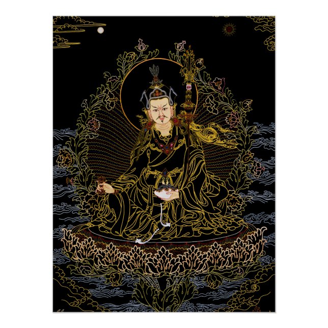 Póster Padmasambhava Guru Rinpoche Budista Thangka (Anverso)